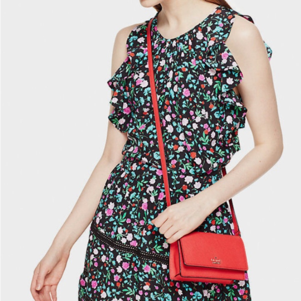 Kate Spade Red Clutch with Gold Logo